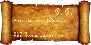 Veinstein Illés névjegykártya